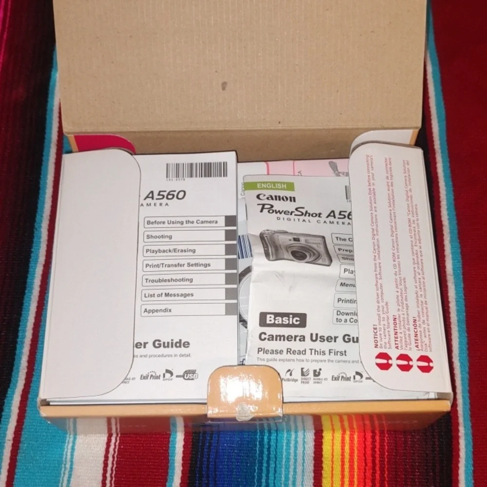 Canon PowerShot A560 7.1MP Silver Digital Camera Manuals Disc Tested Working